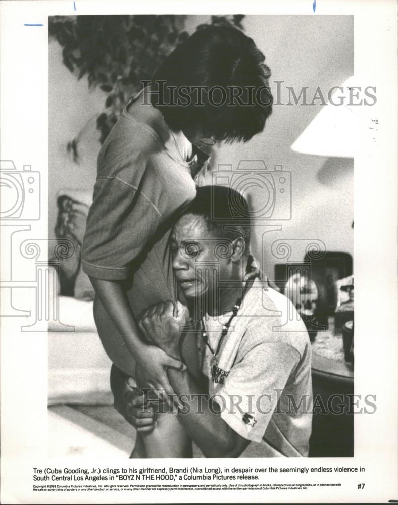 1991 Press Photo Cuba Gooding Jr. Nia Long Boyz Hood - RRV31809 - Historic Images