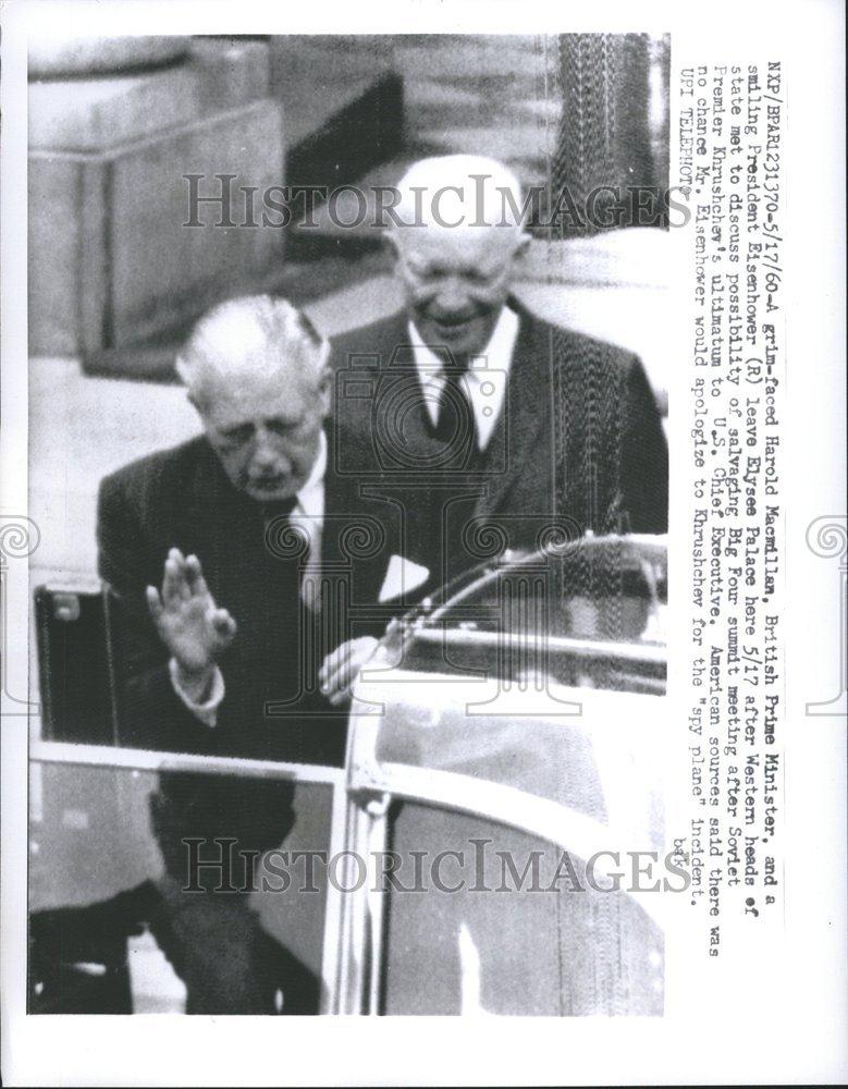 1960 Press Photo Harold Macmillan British Eisenhower - RRV69231 - Historic Images