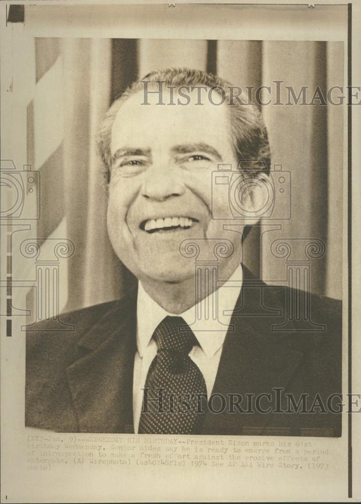 1974 Press Photo President Nixon Birthday Wednesday - RRV33117 - Historic Images