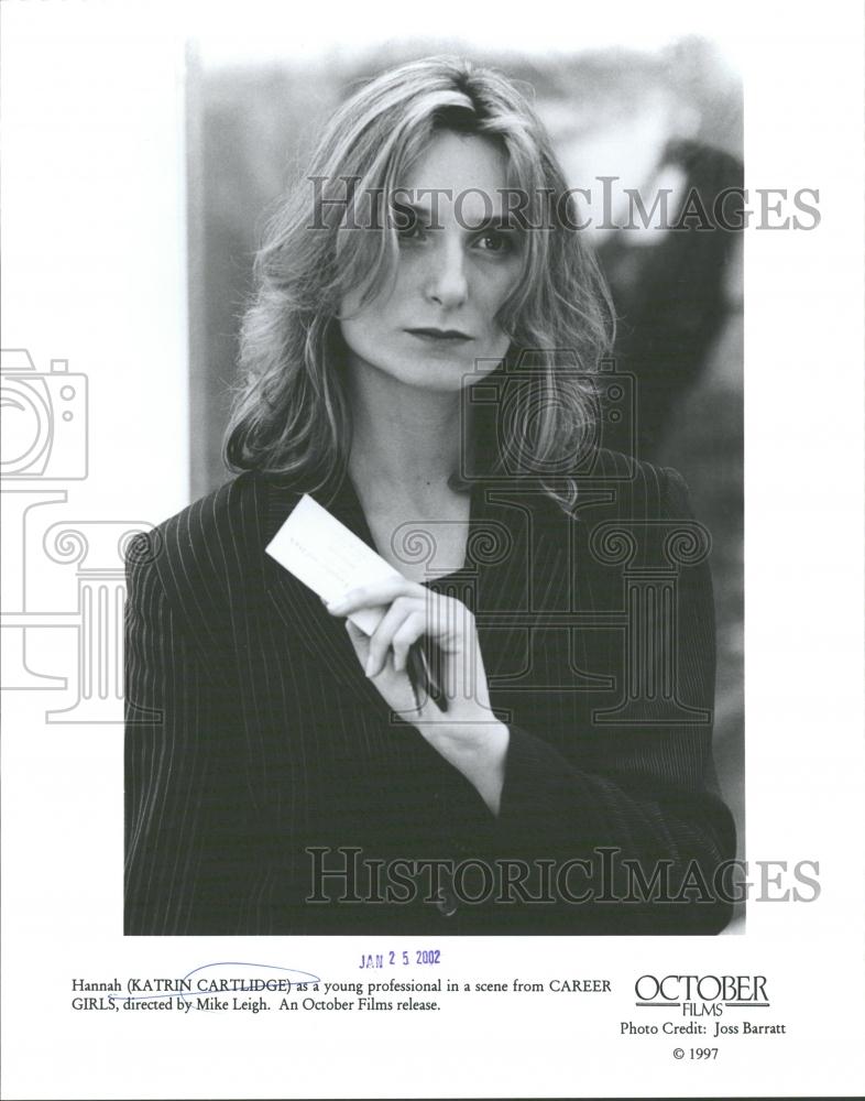 2002 Press Photo Career Girls Film Actress Cartlidge - RRV33983 - Historic Images