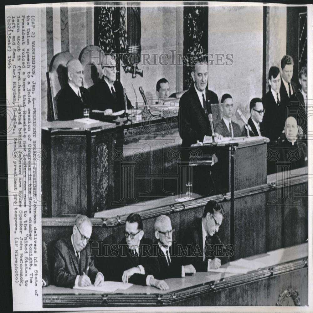 1965 Photo Pres. Lyndon Johnson&#39;s Congress Messages - RRV27117 - Historic Images