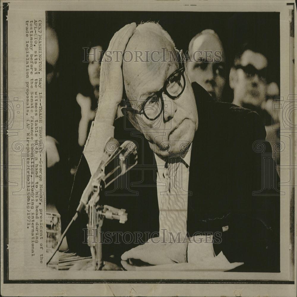 1971 Press Photo George Meany Senate Finance Committee - RRV28567 - Historic Images