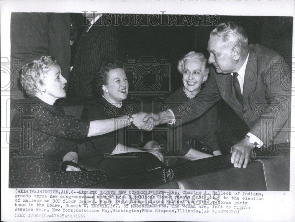 1959 Press Photo Rep Halleck Greets New Congresswomen - RRV70933 - Historic Images