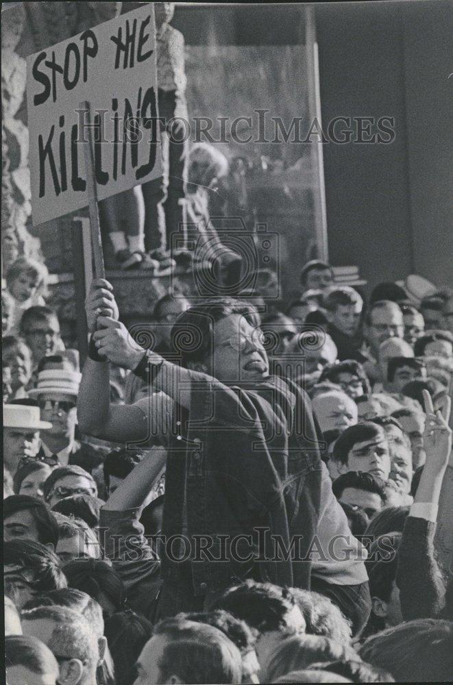 1968 Press Photo Nixon Rally Welton St Candidate Peace - RRV00101 - Historic Images