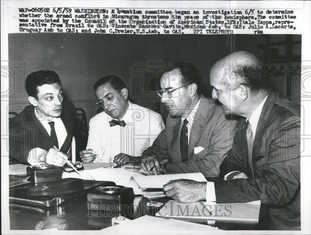 1956 Press Photo Committee investigate Nicaraqua war - RRV71103 - Historic Images