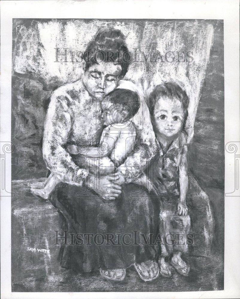 1961 Press Photo Laotian mother and children - RRV56623 - Historic Images