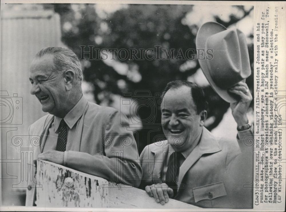 1964 Press Photo Pres Johnson Humphrey After Victory - RRV18193 - Historic Images