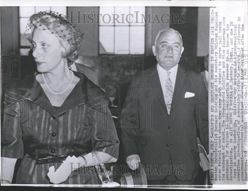 1960 Press Photo Bernard Goldfine jail term Court serve - RRV48249 - Historic Images