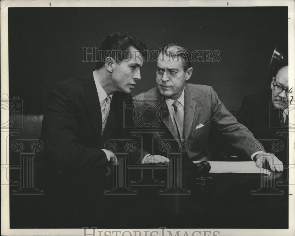 1962 Press Photo Farley Granger Chester Morris Senator - RRV26101 - Historic Images