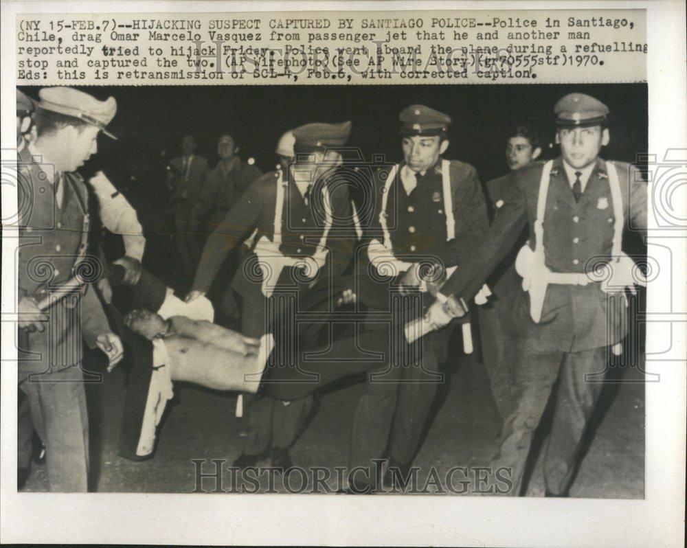 1970 Press Photo Police Santiago Omar Marcelo Vasquez - RRV43121 - Historic Images