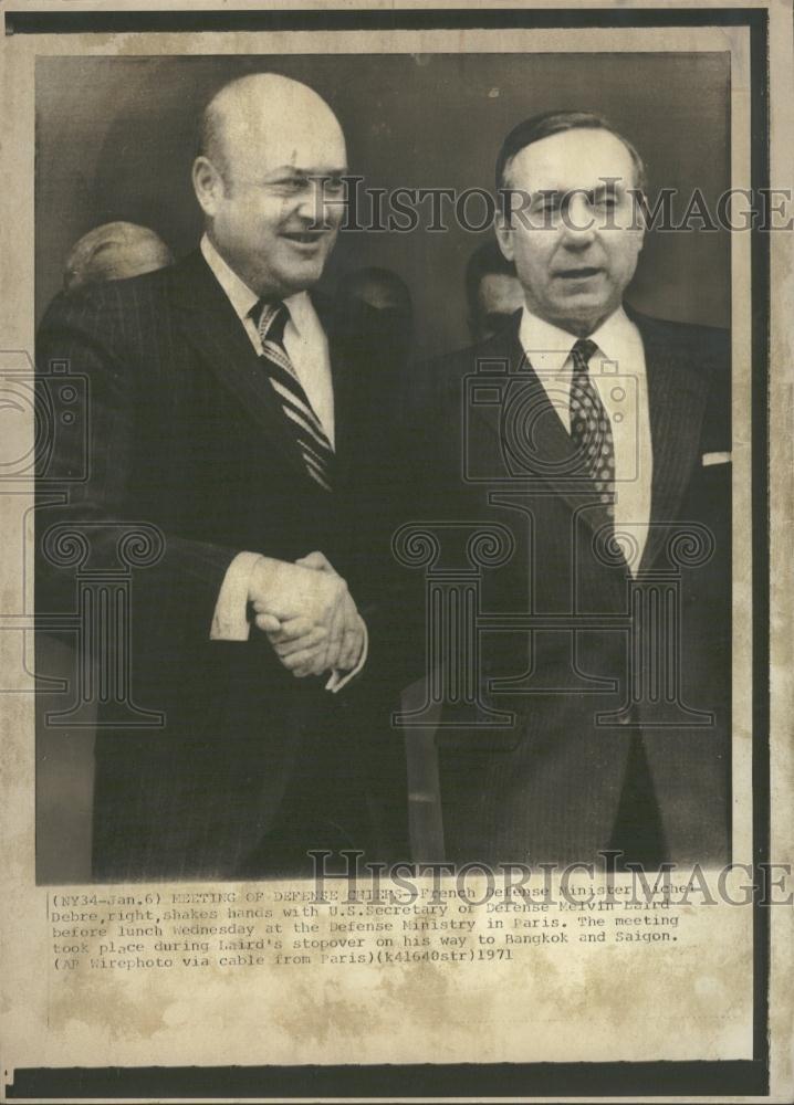 1971 Press Photo Michel Debre French Melvin Laird US - RRV32461 - Historic Images