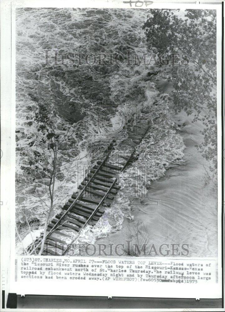 1973 Press Photo Flood Missouri River Railroad - RRV55899 - Historic Images