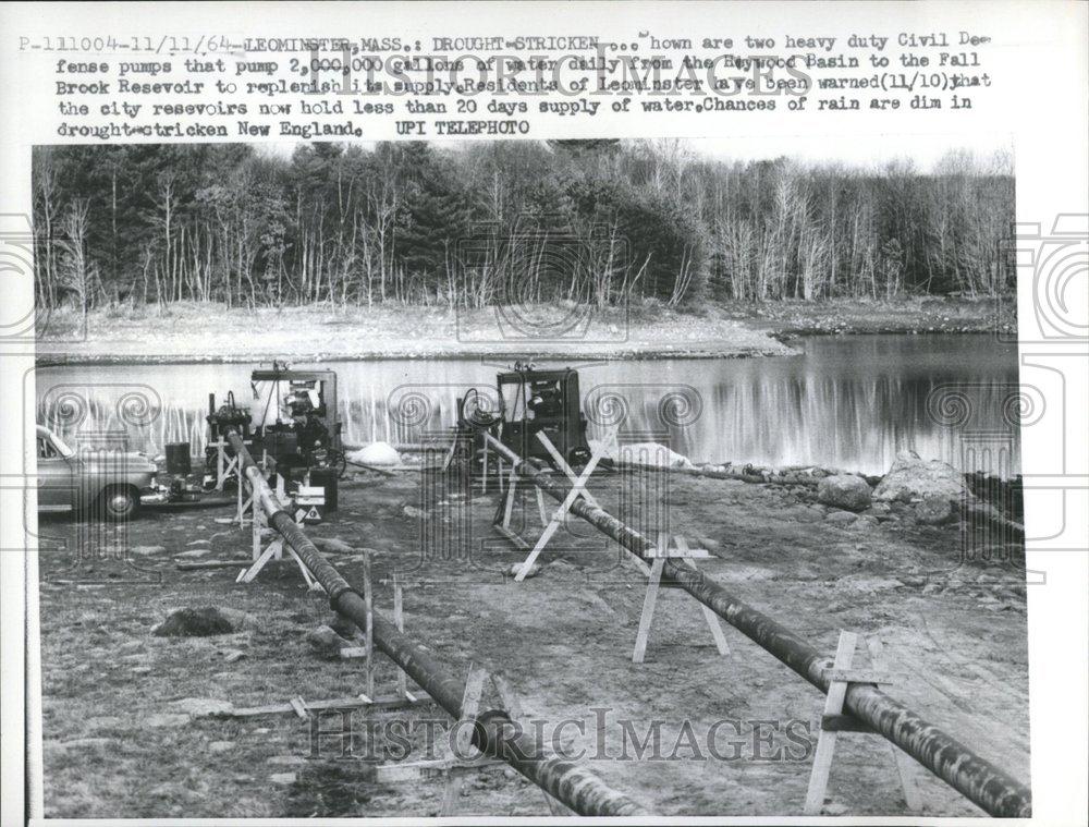 1964 Press Photo Reywood Basin Brook Reservoir Defence - RRV59495 - Historic Images