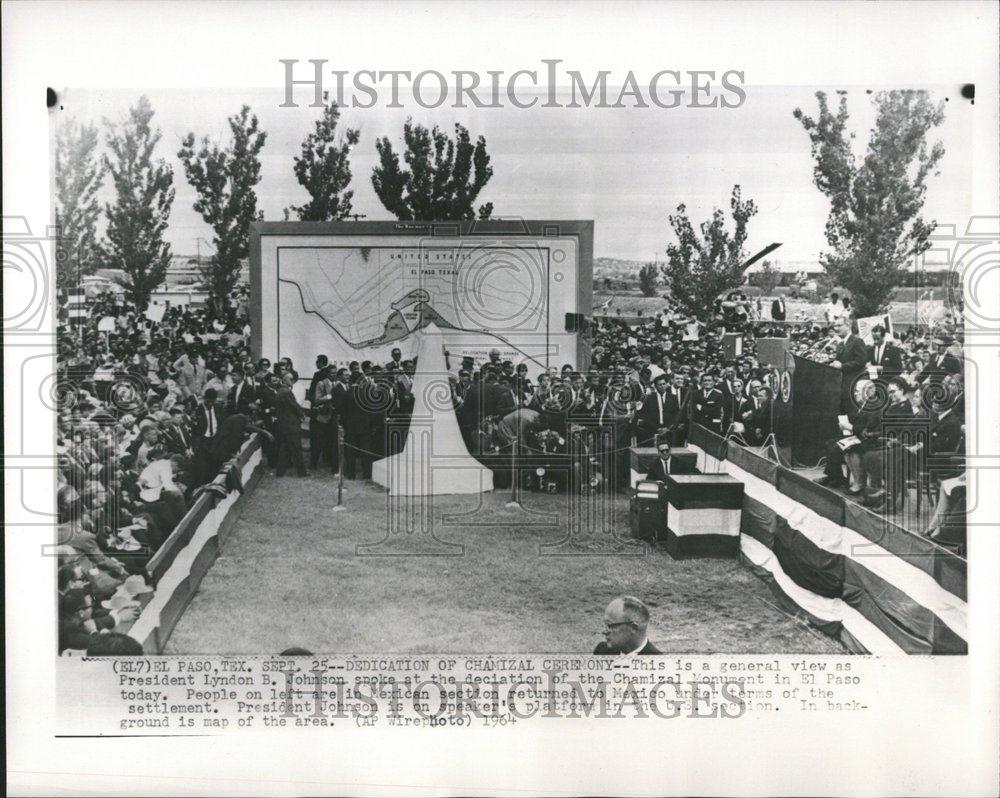 1964 Press Photo President Lyndon Johnson Chamizal - RRV42683 - Historic Images