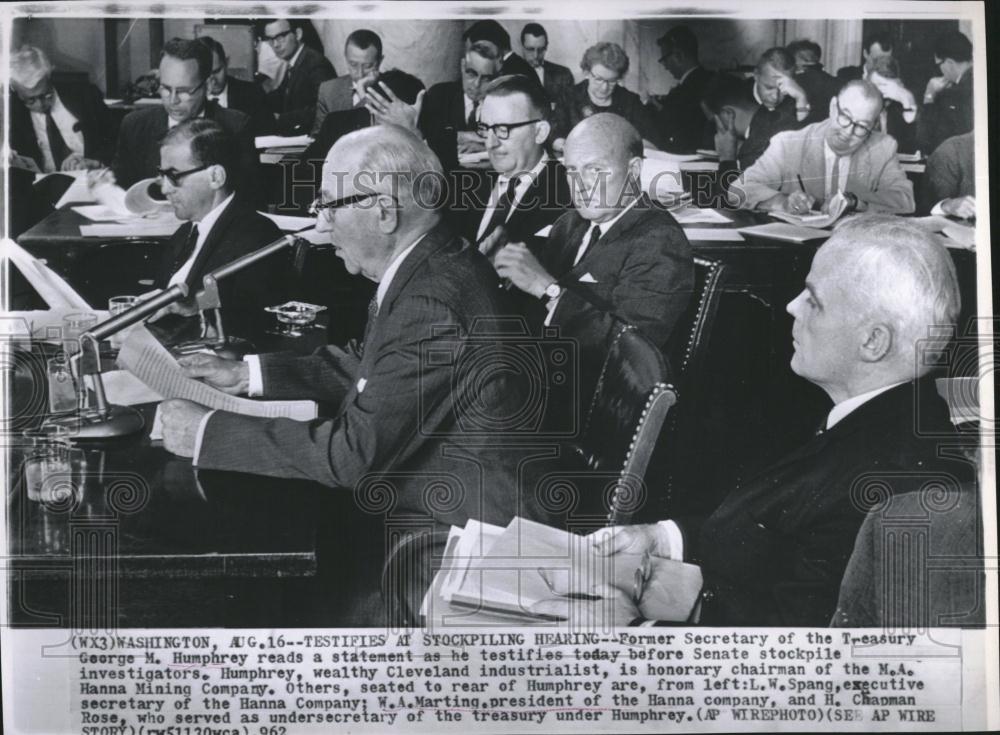 1962 Press Photo George M Humphrey Secretary Treasury - RRV18681 - Historic Images