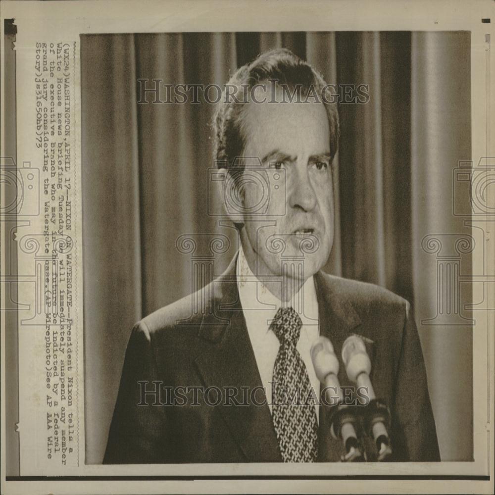 1973 Press Photo President Richard Nixon Watergate - RRV26699 - Historic Images