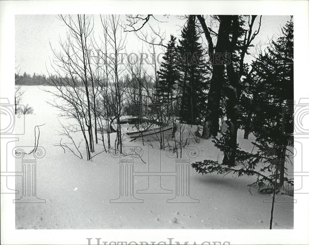 1981 Press Photo Snow Michigan Copper Harbor Picture - RRV01647 - Historic Images