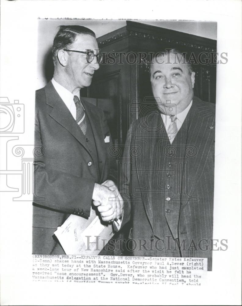 1952 Press Photo Senator Estes Kefavuer Massachusetts - RRV30167 - Historic Images