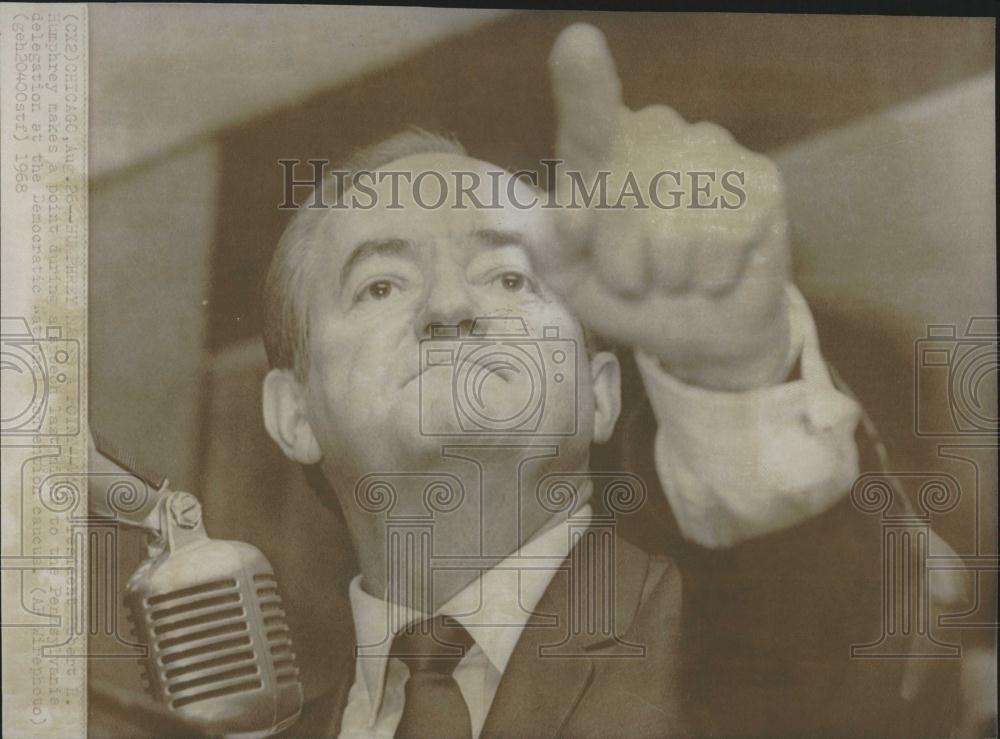 1968 Press Photo Hubert H Humphrey Vice President Sen - RRV18265 - Historic Images