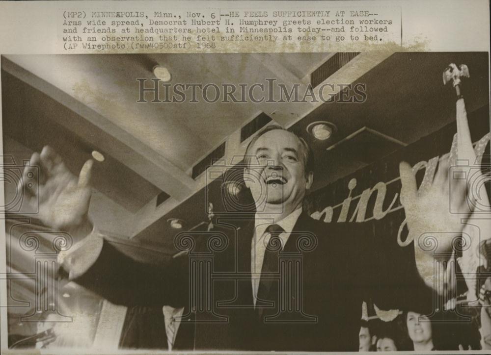 1968 Press Photo Hubert H Humphrey Vice President Sen - RRV18277 - Historic Images