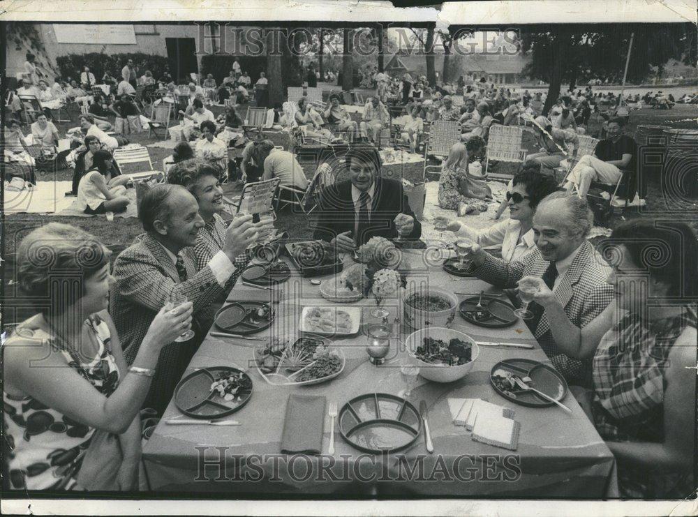 1974 Press Photo Ravinia picnickers franchised chicken - RRV41435 - Historic Images