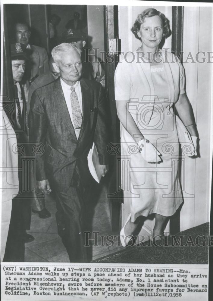 1958 Press Photo Presidential Aide Sherman Adams Wife - RRV31395 - Historic Images