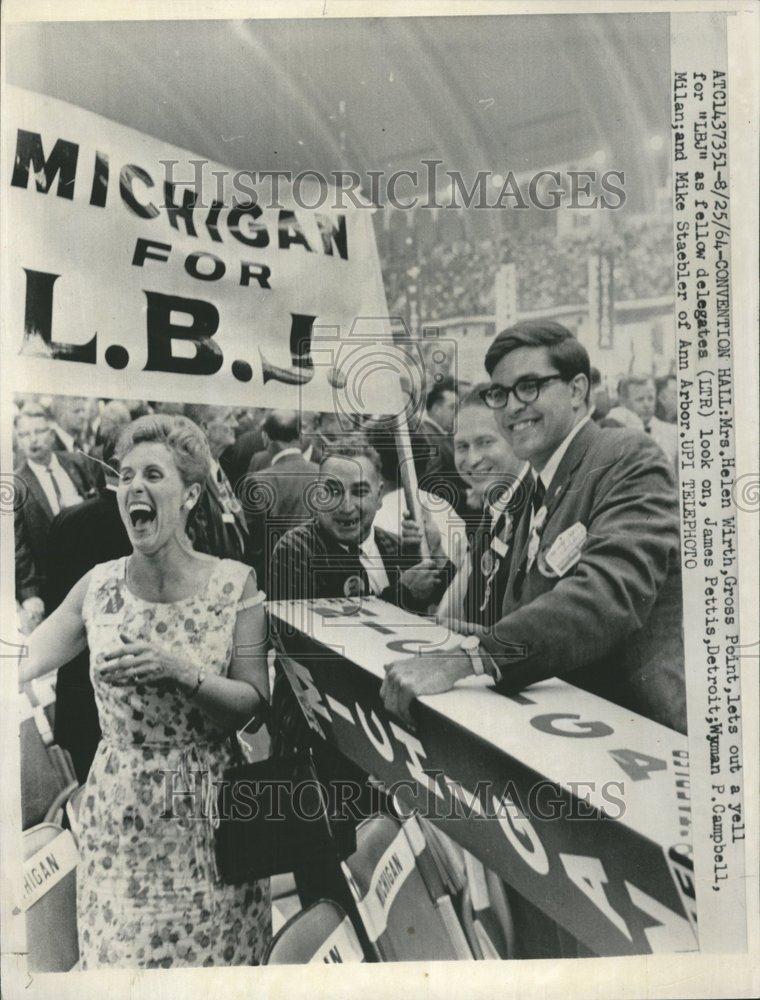 1964 Press Photo Democratic National Convention LBJ - RRV70373 - Historic Images