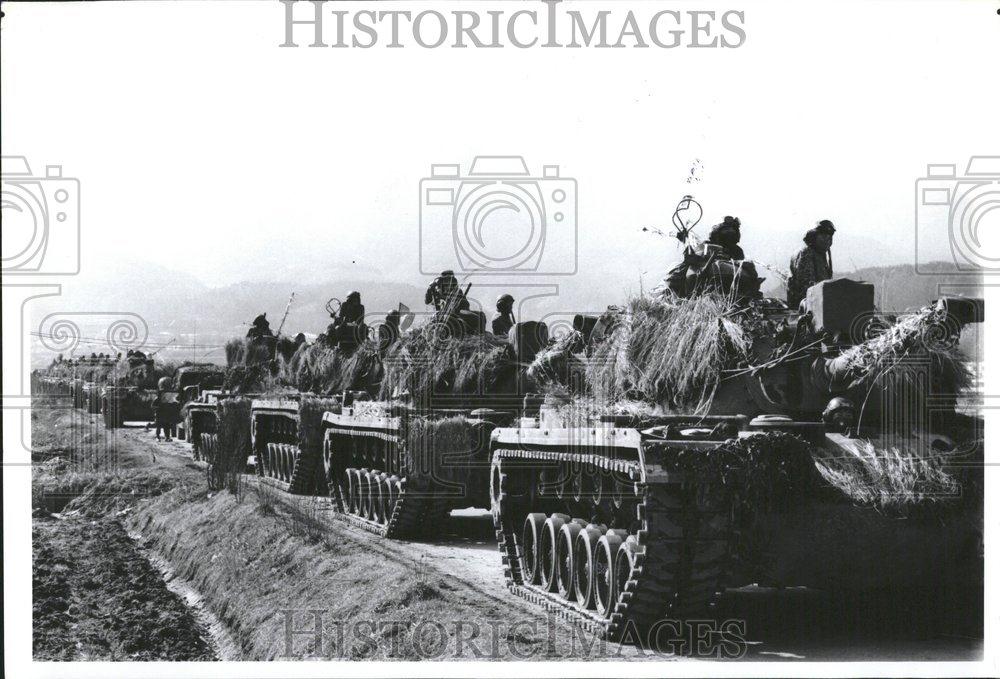 1990 Press Photo South Korean Army In Armored Tank - RRV45517 - Historic Images