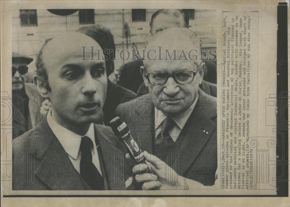 1972 Press Photo Gabriel Aranda France Housing Minister - RRV29337 - Historic Images