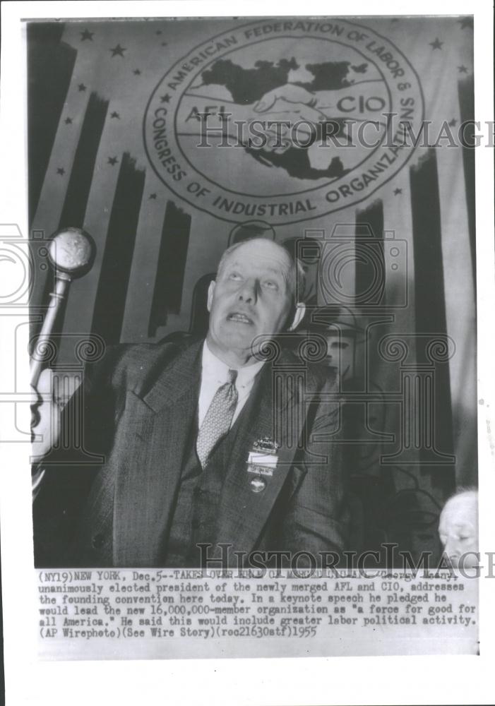 1955 Press Photo George Meany AFL COO president meeting - RRV30695 - Historic Images