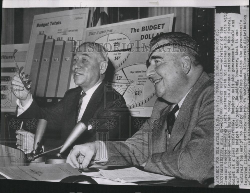 1955 Press Photo Secretary Treasury George Humph Budget - RRV18675 - Historic Images