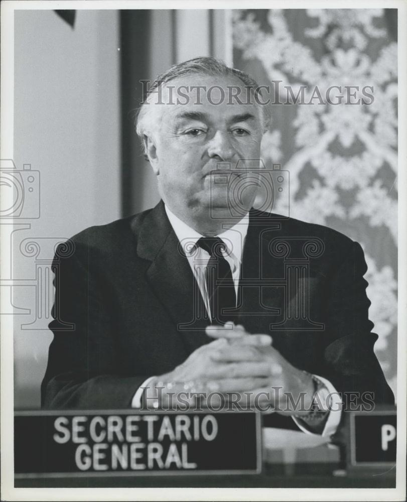 Press Photo Mr. Galo Plaza Lasso, Secretary General Organization of US - Historic Images