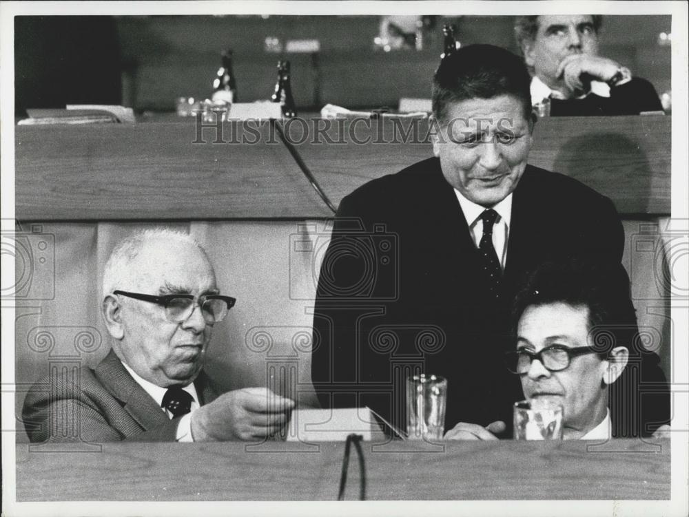 Press Photo three communist Leaders L Longo, Enrico Berlinguer, &amp; G Amendola - Historic Images