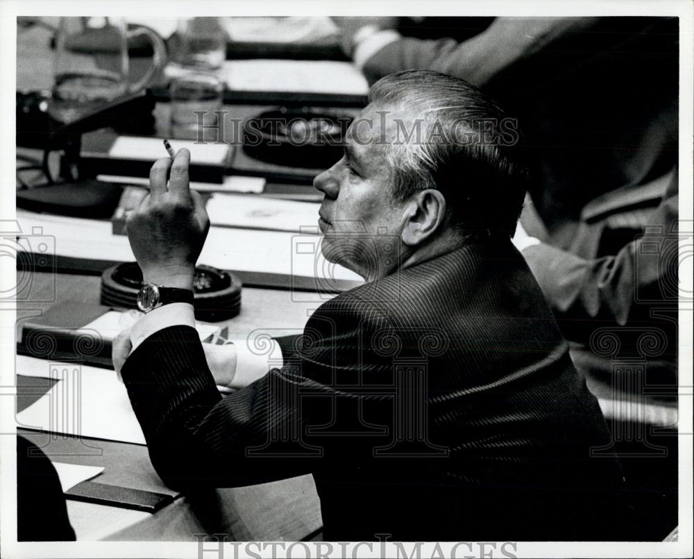 1979 Press Photo Soviet Ambassador Oleg Troyanovsky at the UN Security Council - Historic Images