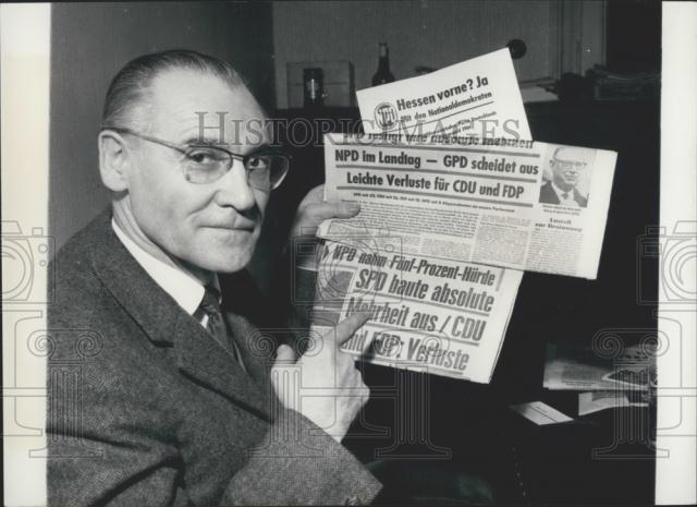 1966 Press Photo Gustav Stuertz, future NPD member of the Hesse parliament - Historic Images