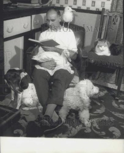 Press Photo Mr. Thorner's menagerie of animals - Historic Images