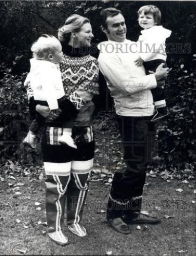 1970 Press Photo Princess Margrethe &amp;Prince Henrik &amp; Princes Joachim &amp; Frederick - Historic Images