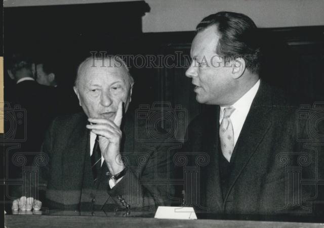 1936 Press Photo German Chancellor Dr. Adenauer And Berlin Mayor Willy Brandt - Historic Images
