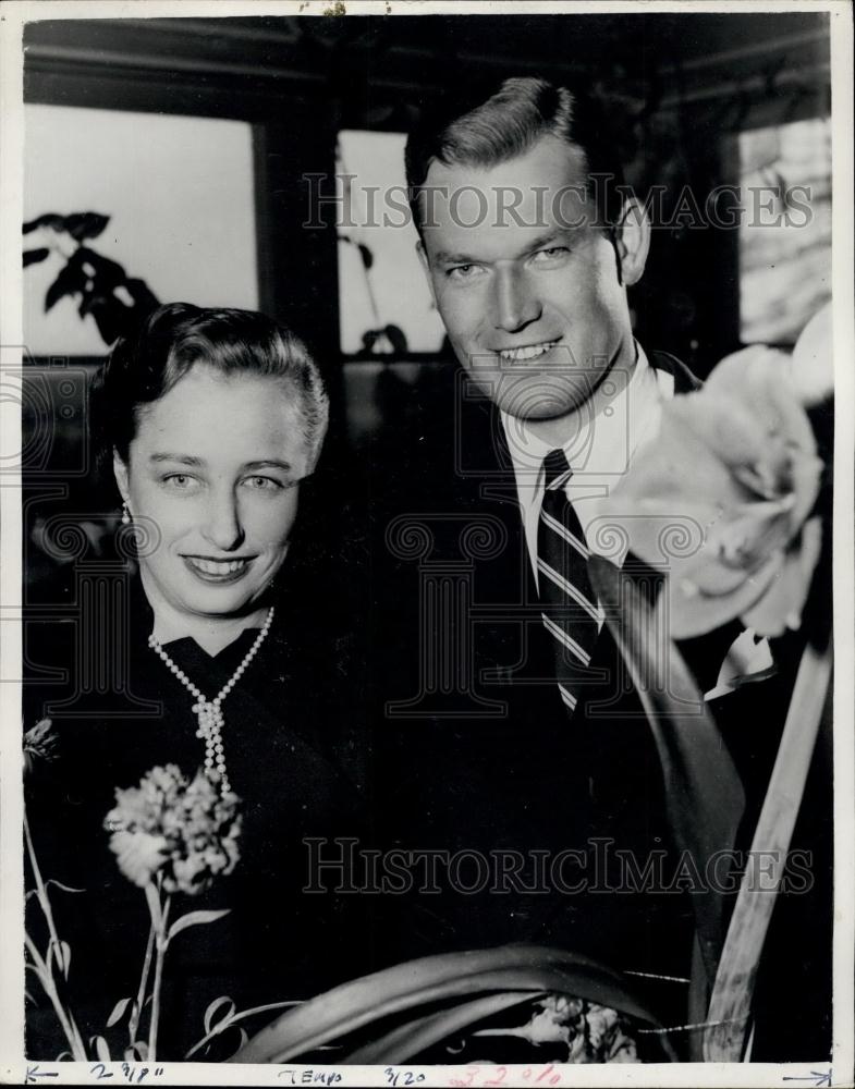 1953 Press Photo Princess Ragnhild and fiance Eroling Lorentzer - Historic Images