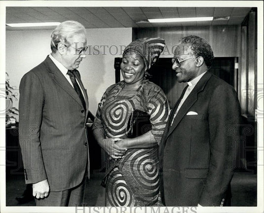 1984 Press Photo Bishop Desmond Tutu, Winner of the 1984 Nobel peace prize - Historic Images