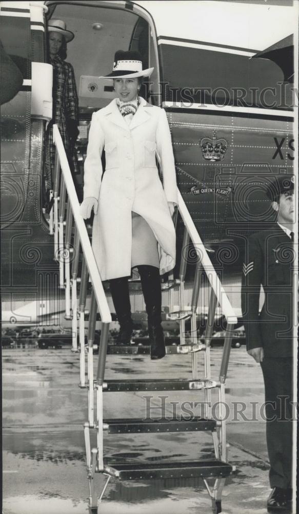 Press Photo Princess Anne Visits Aeroplane &amp; Armament Experimental Establishment - Historic Images