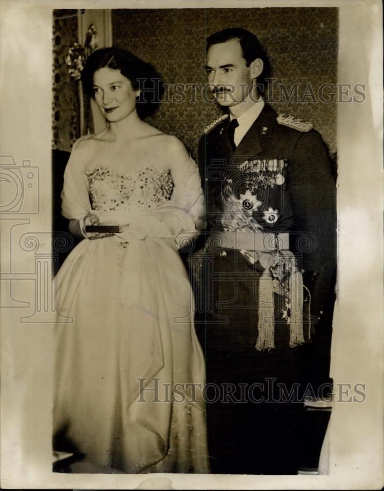 1953 Press Photo Princess Josephine Charlotte in Satin &amp; Sequins - Historic Images