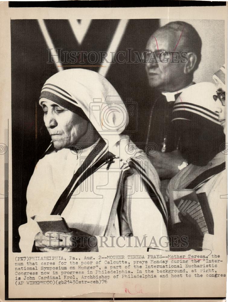 1976 Press Photo Mother Teresa International Symposium - Historic Images
