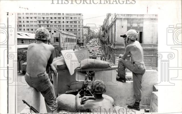 1958 Press Photo U.S Marines Beirut Lebanon crisis - Historic Images