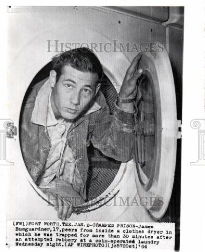 1964 Press Photo James Bumguardner clothes dryer - Historic Images