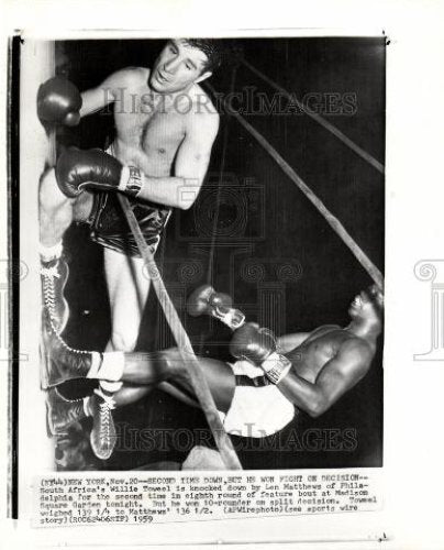 1959 Press Photo Willie Toweel Len Matthews boxing - Historic Images