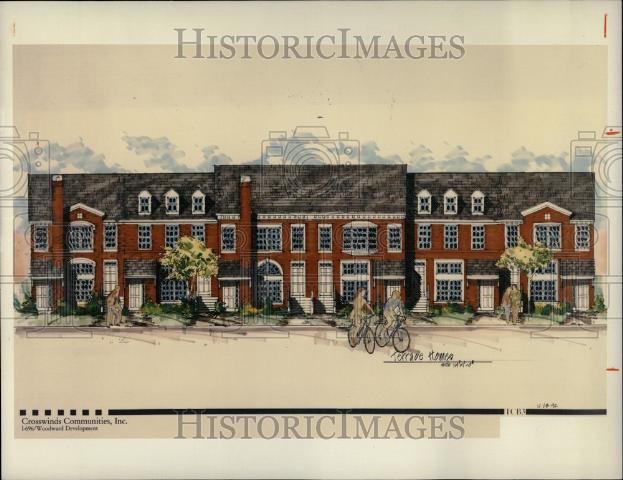 1933 Press Photo Main Street square Condominium Terrace - Historic Images