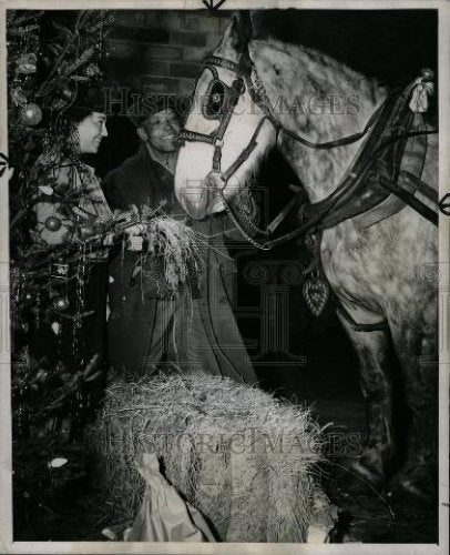 1945 Press Photo Mrs. Harold Dains Michigan Humane Soc - Historic Images