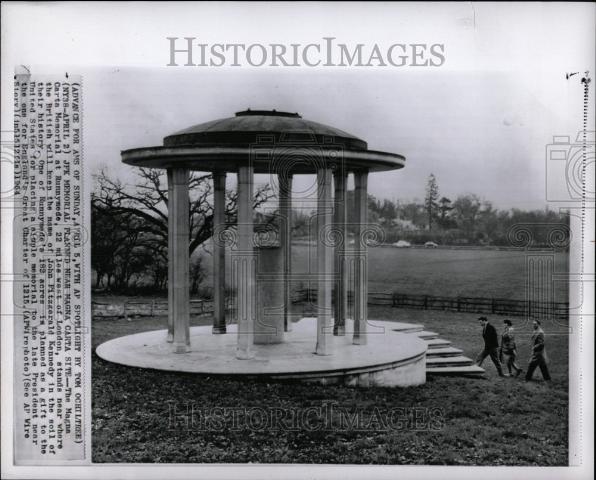 1964 Press Photo Magna Carta Memorial John  Fitzgerald - Historic Images
