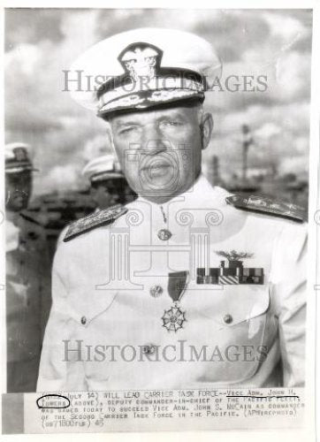1945 Press Photo Vice Adm John H Towers succeeds McCain - Historic Images